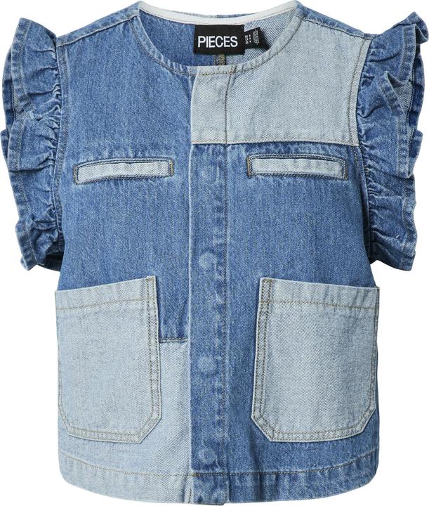 Produktbild Pieces PCFIE VOLANT PATCHWORK Jeansweste (S)