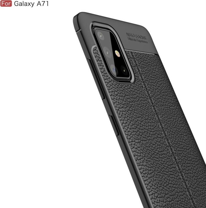 Actual product image Screenguard Samsung Galaxy A71 Case Leather Design TPU Cover (Samsung Galaxy A71)