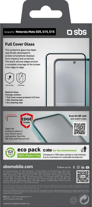 Image du produit SBS Glas Displayschutz Full Cover für Motorola G05/G15/E15 (1 pièce(s), Motorola Moto G51 5G)