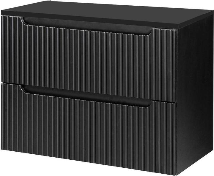 En.Casa Waschtischunterschrank Skelbolu 80x60x40 cm Schwarz