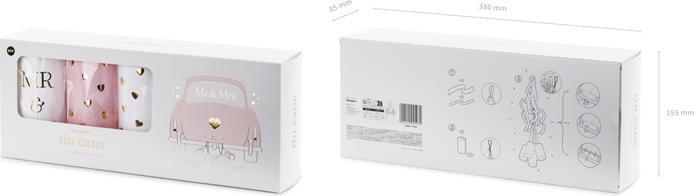 Produktbild Partydeco Hochzeitsdosen Mr & Mrs - Auto-Dekorations-Set