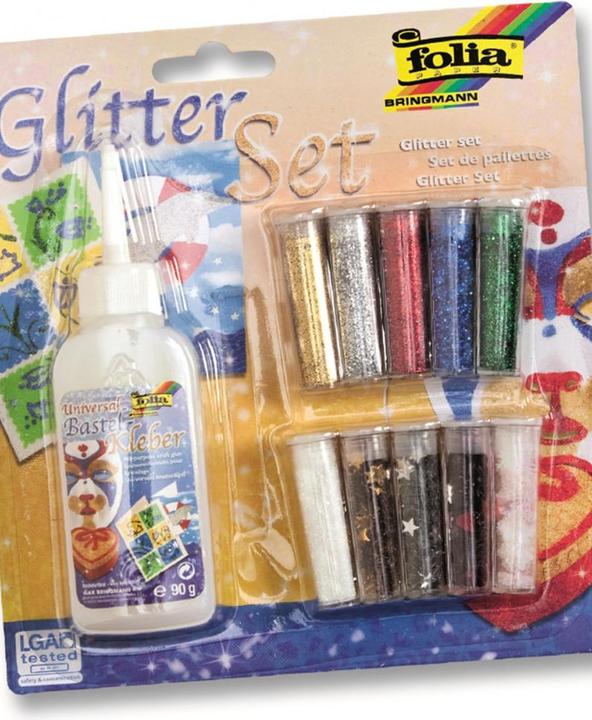 Image du produit Folia Jeu de paillettes avec colle décorative