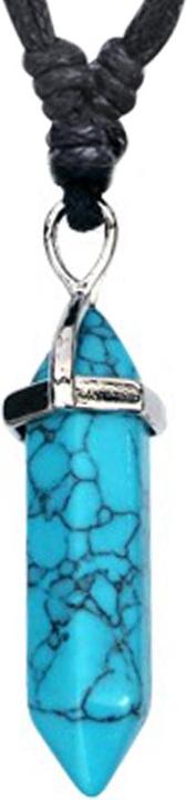 Produktbild Star Piercing Halskette schwarz Anhänger Kristall aus Türkis Stein (Mineralisch, Messing)