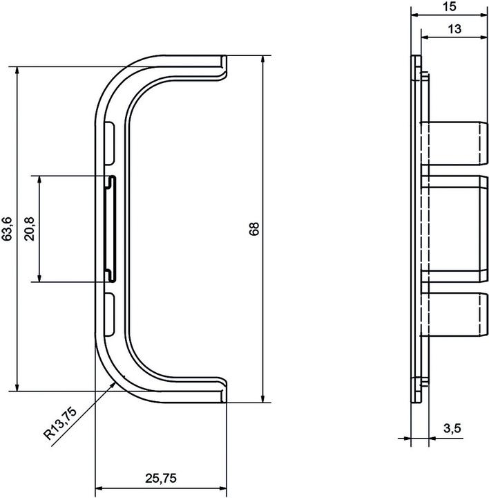 Image du produit Schüco Embout recouvrant forme C