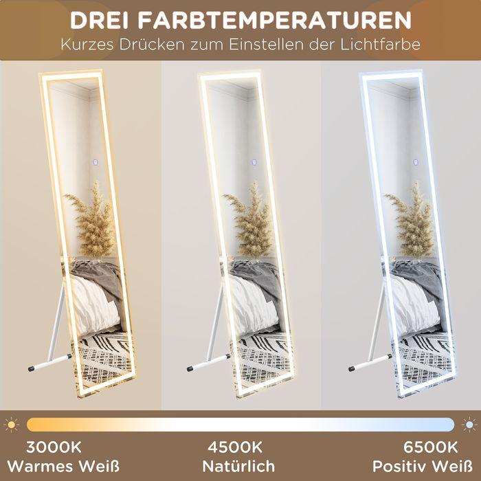 Image du produit Swisshandel24 Miroir intégral, 40 x 150 cm miroir sur pied, miroir mural avec éclairage LED, miroir éclairé avec (40 x 150 cm)