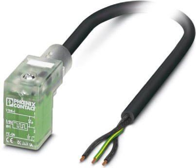 Produktbild Phoenix Contact Ventilstecker mit angespritzter Leitung 1401542 Schwarz SAC-3P- 3,0-PUR/CI-1L-R-ES Inhalt: 1 St.