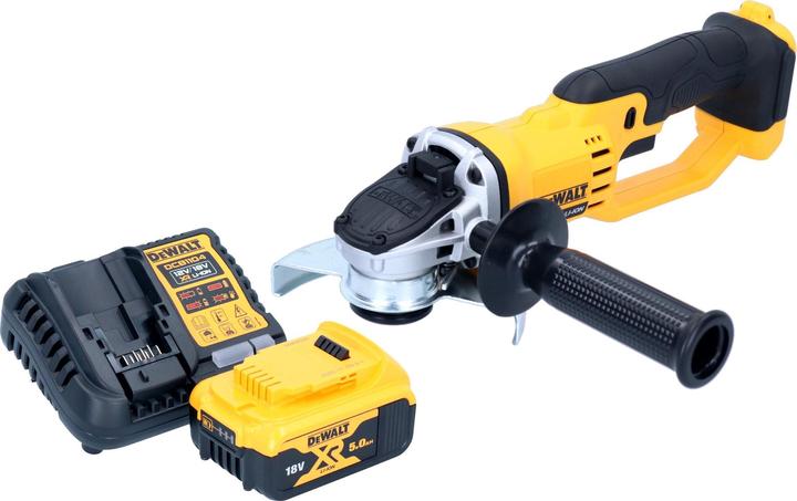 Actual product image DeWalt DCG 412 P1 cordless angle grinder 18 V 125 mm + 1x rechargeable battery 5.0 Ah + charger (125 mm)