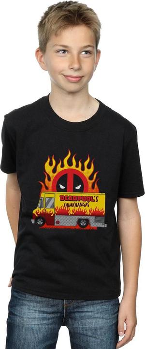 Actual product image Boys Deadpool Chimichangas Van T-Shirt (116)