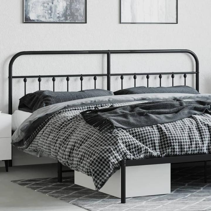 Actual product image VidaXL Kopfteil Metall Schwarz 200 cm, Farbe: Schwarz, Material (206 x 3 x 100 cm)