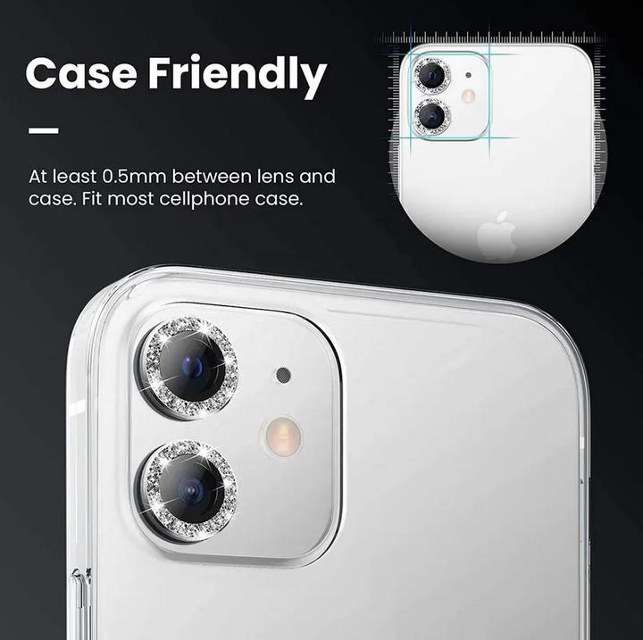 Actual product image PhoneLook Protective Rings for Camera Lenses with Glittering Diamonds (Apple iPhone 12 Pro Max)