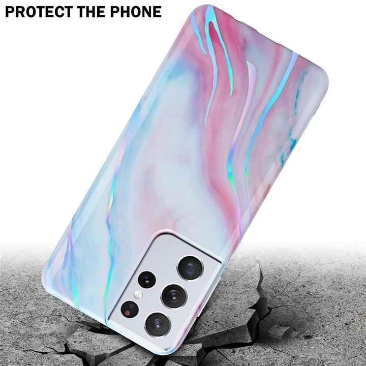 Produktbild Cadorabo IMD TPU Bunter Marmor Cover (Samsung Galaxy S21 Ultra)