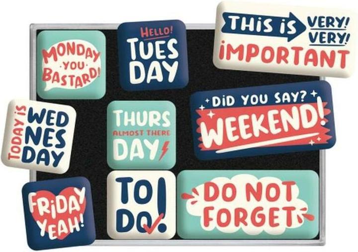 Image du produit Nostalgic-Art Merchandising Nostalgic Art Ensemble d'aimants Happy Week 1 pièce, Multicolore, Couleur de détail (1 x)