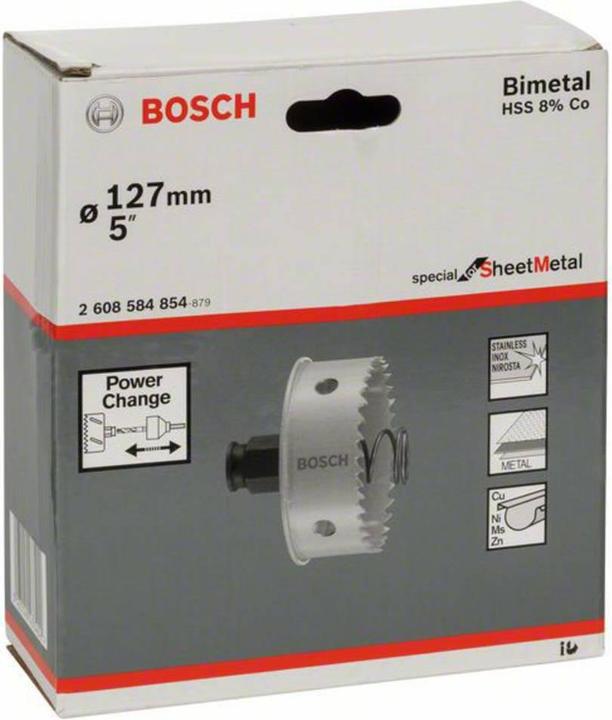 Immagine prodotto Bosch Professional Zubehör Sega a tazza speciale per lamiera, 127 mm, 5 pollici (127 millimetri)
