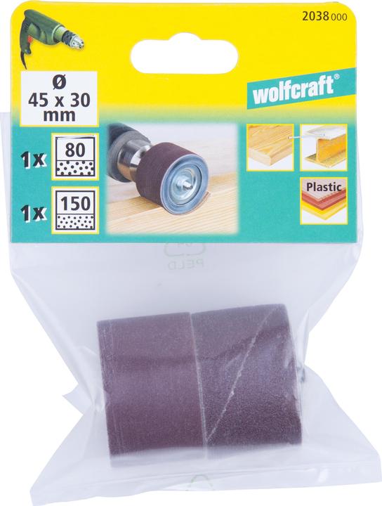 Image du produit wolfcraft wolfcraft 1 cylindre de ponçage ø45x30mm (80, 150)