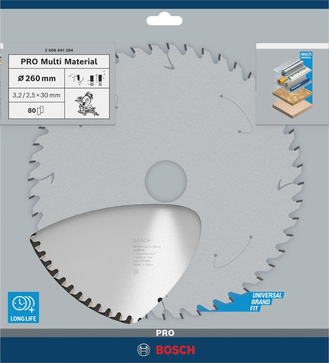 Produktbild Bosch Professional Zubehör PRO Multi Material Kreissägeblatt, 260 x 3,2 x 30 mm