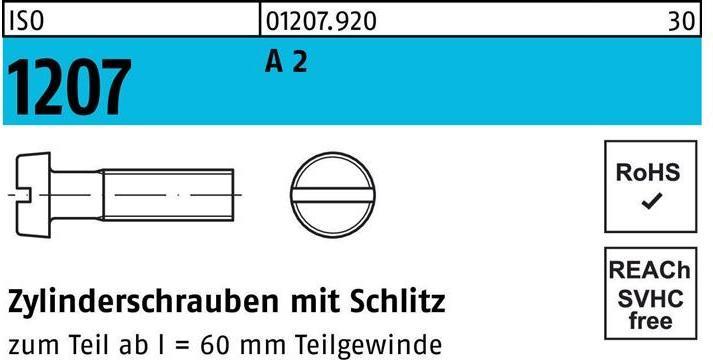 Actual product image Cheese head screw ISO 1207 w.slot M 3,5 x 20 A 2 (200 Screws per piece)