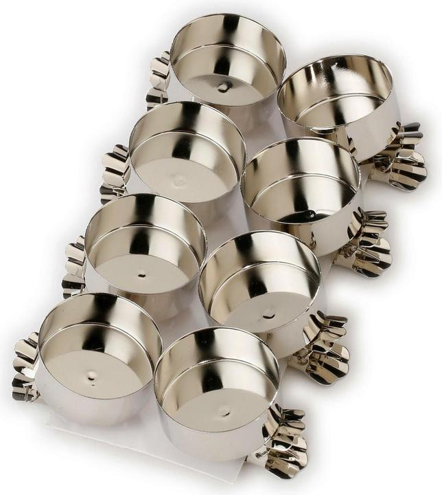 Inge’s Glas Christmas Decor Teelichthalter Clip Ø 5 cm, 8 Stück, Silber (8 -teilig)