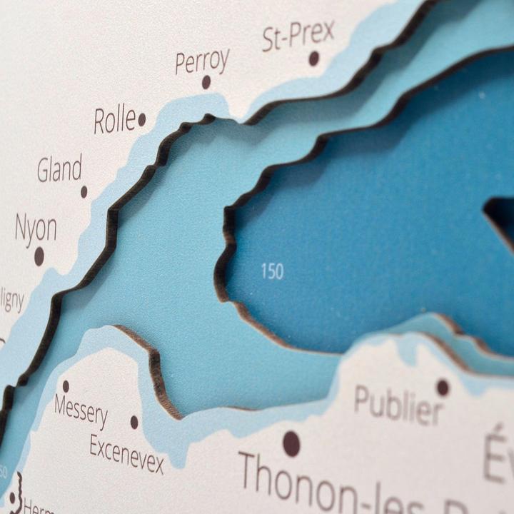Image du produit Enjoy The Wood Le Léman - Carte marine en bois (30 x 45 cm)