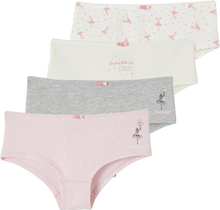 Vertbaudet 4er-Pack Mädchen Shortys mit Bio-Baumwolle (86, 4er Pack)