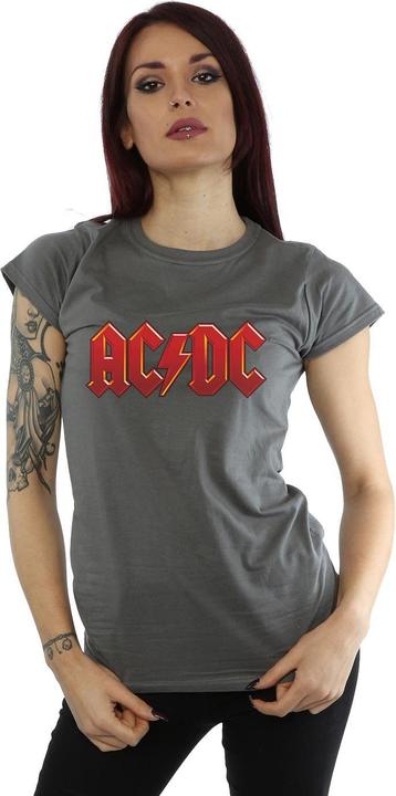 Actual product image AC/DC Womens/Ladies Dark Red Logo Cotton T-Shirt (XL)