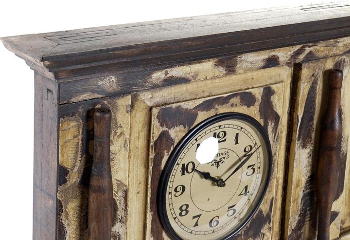 Produktbild DKD Home Decor Wall Clock London Teak (81 x 15 x 37 cm)