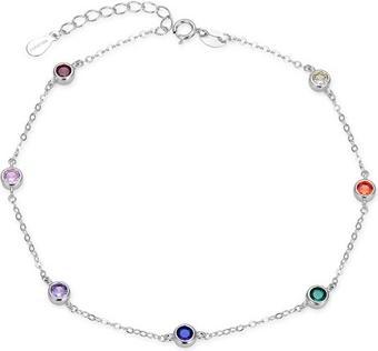 Agato Silver bracelet with colored zircons AGB767/21