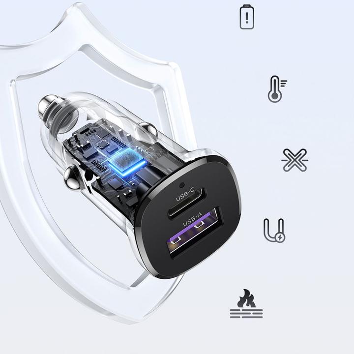 Produktbild Ugreen EC305 25845 car charger USB-C USB-A 30W - black