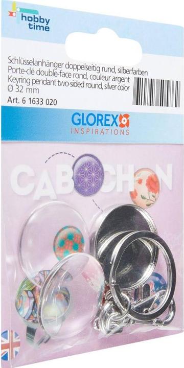 Produktbild Glorex Schlüsselanhänger doppelseitig rund silberfarben Ø32mm