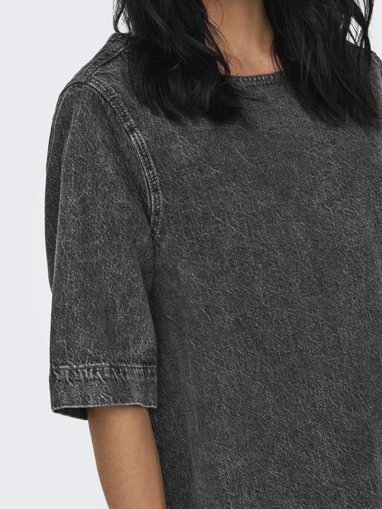 Actual product image Only Voluminous fit round neck short dress denim dress (XL)
