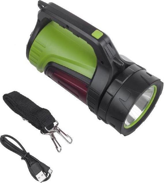 Actual product image Maclean MCE345 3-in-1 LED torch, rechargeable, searchlight, handheld power bank function, 3 modes (250 lm)