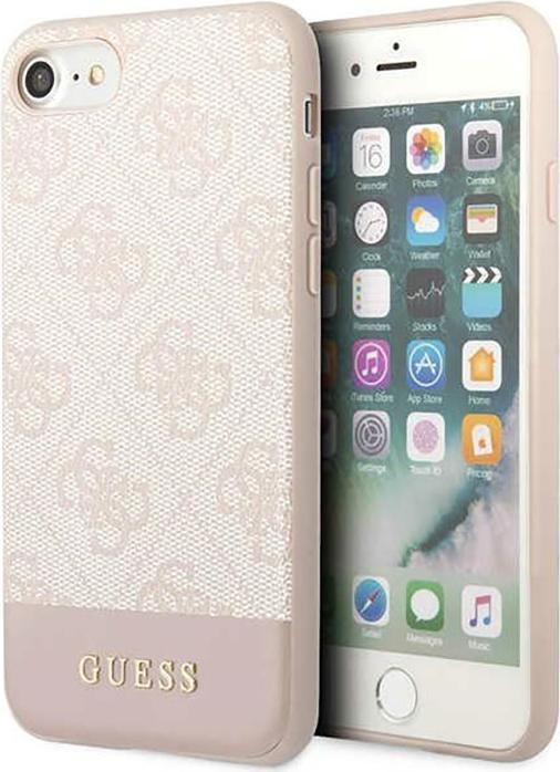 Actual product image Guess GUHCI8G4GLPI iPhone 7/8/SE 2020/ 2022 pink/pink hard case 4G Stripe Collection (Apple iPhone SE, Apple iPhone 8, Apple iPhone 7)
