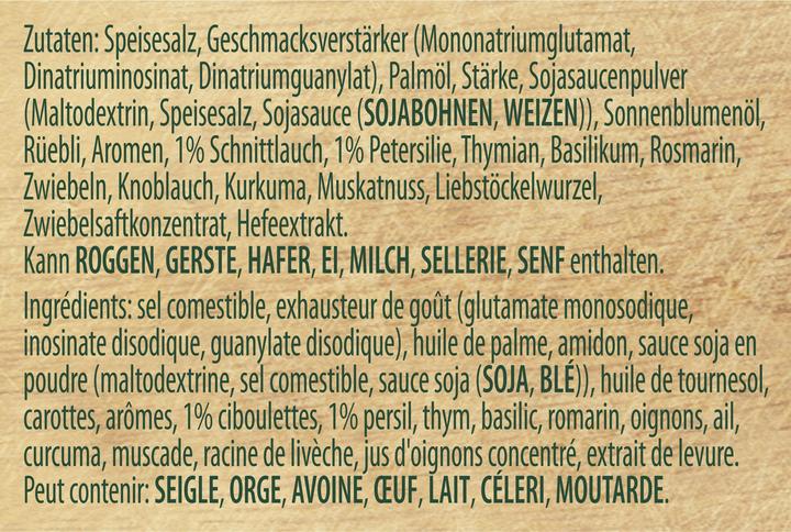 Nährwerte und Zutaten Knorr Kräuter Bouillon