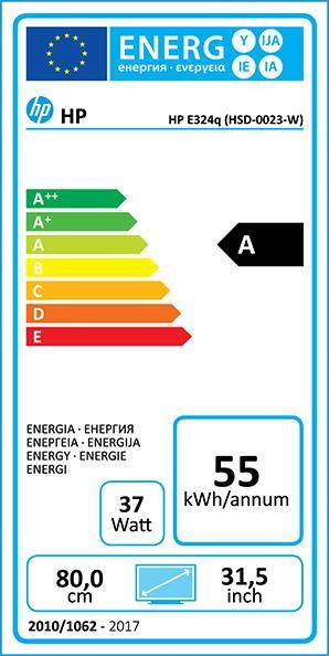 Energie-Label HP EliteDisplay E324q (2560 x 1440 Pixel, 31.50")