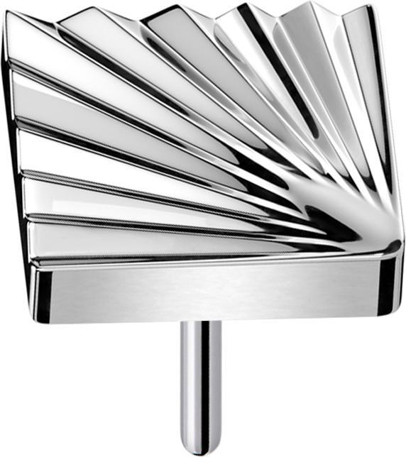 Star Piercing Threadless Diamantschliff Scheibe Quadratisch silber (ohne Messing, Titan G23)