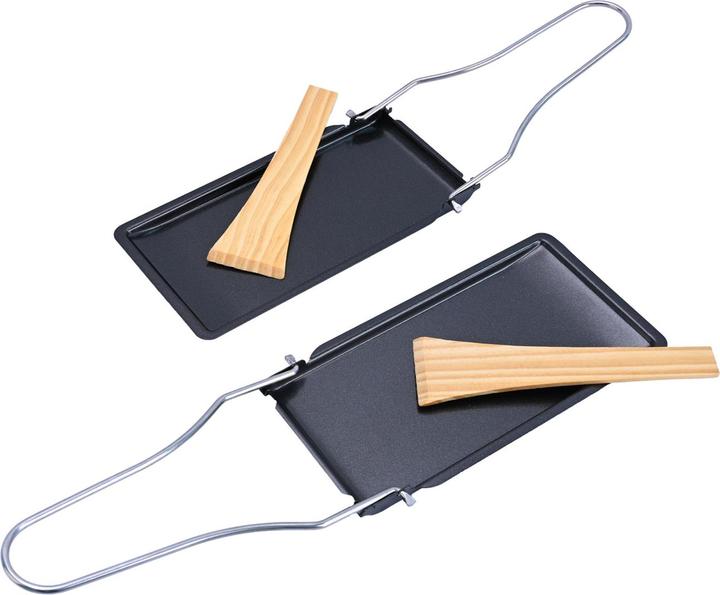 Produktbild Casativo 6er-Set Grillpfännchen mit klappbarem Griff und Holzspatel, Raclette