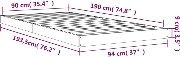 Immagine prodotto VidaXL Bett Kiefer (90 x 190 cm)
