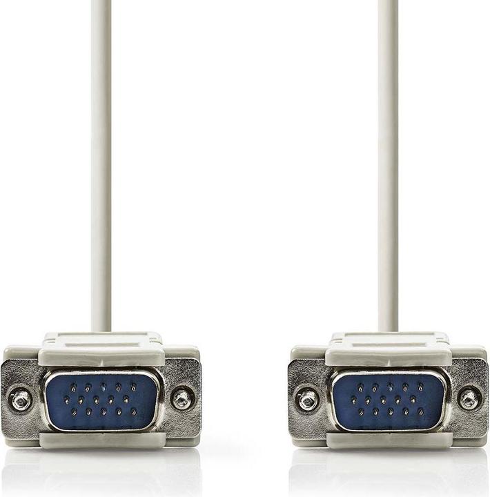 Image du produit Nedis Câble VGA | VGA mâle | VGA mâle | Nickelé | Résolution maximale : 1024x768 | 2.00 m | R (2 m, VGA)