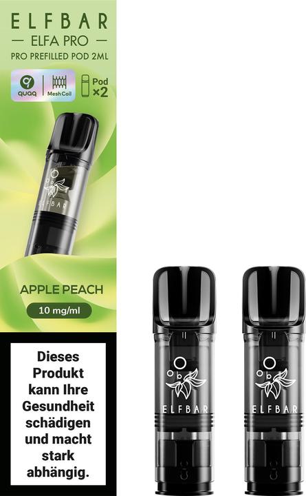 Elfbar ELFA Pro - 2ml Pods 10mg, Apple Peach (Pêche, Pomme)