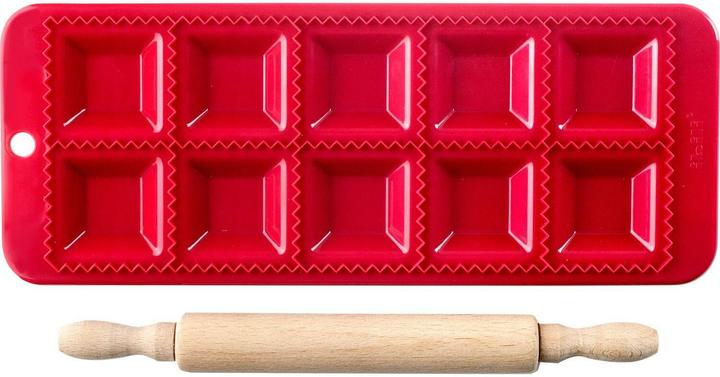 Actual product image Ibili Ravioli mould + rolling pin square 30 x 12 cm Ideal for homemade ravioli
