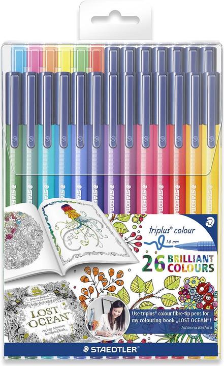 Immagine prodotto Staedtler Triplus a punta di feltro, edizione Johanna Basford (Multicolore, 26 x)