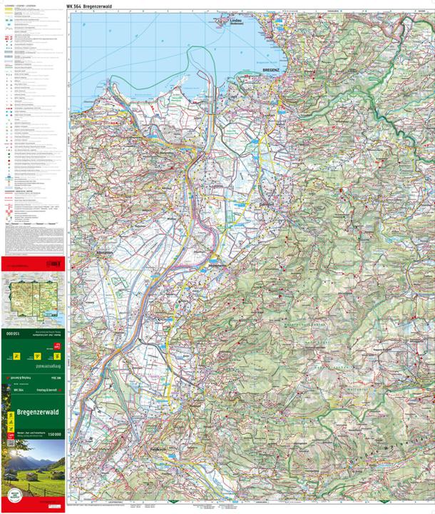 Immagine prodotto Bregenzerwald, carta escursionistica, ciclistica e del tempo libero 1:50.000, freytag & berndt, WK