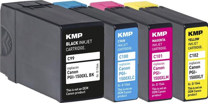Produktbild KMP Tinte ersetzt PGI1500XLBK, C, M, Y (9182B004) (M, C, Y, BK)