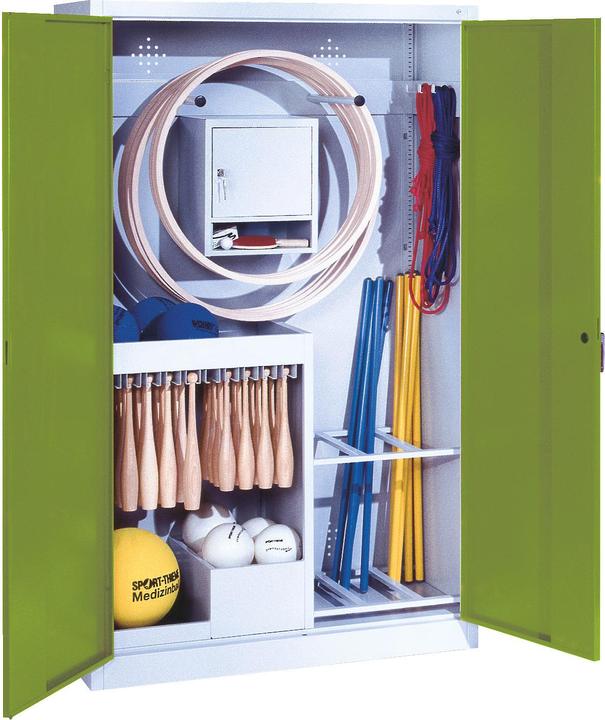 C+P Sportgeräteschrank (HxBxT 195x120x50 cm, mit Vollblech-Flügeltüren, Typ 1)