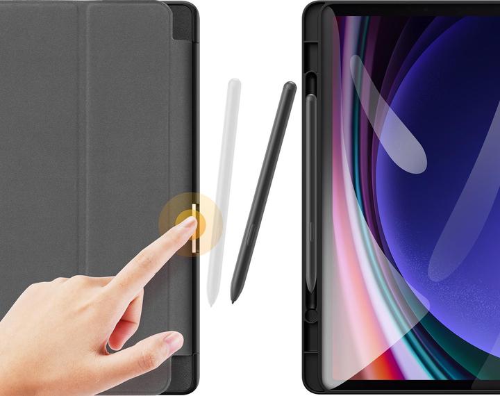 Productafbeelding Dux Ducis Domo Samsung Galaxy Tab S9 FE hoesje met standaard - Zwart (Galaxy Tab S9 FE, Samsung Galaxy Tab S10 FE)