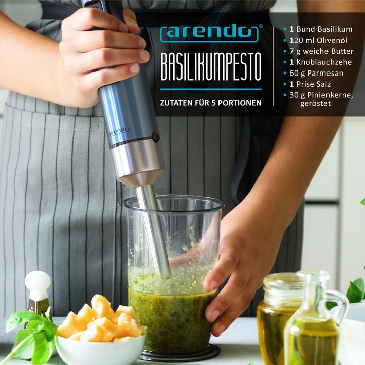 Actual product image Arendo Hand blender 1000W & 600ml measuring jug, stainless steel, hand blender, turbo button, detachable
