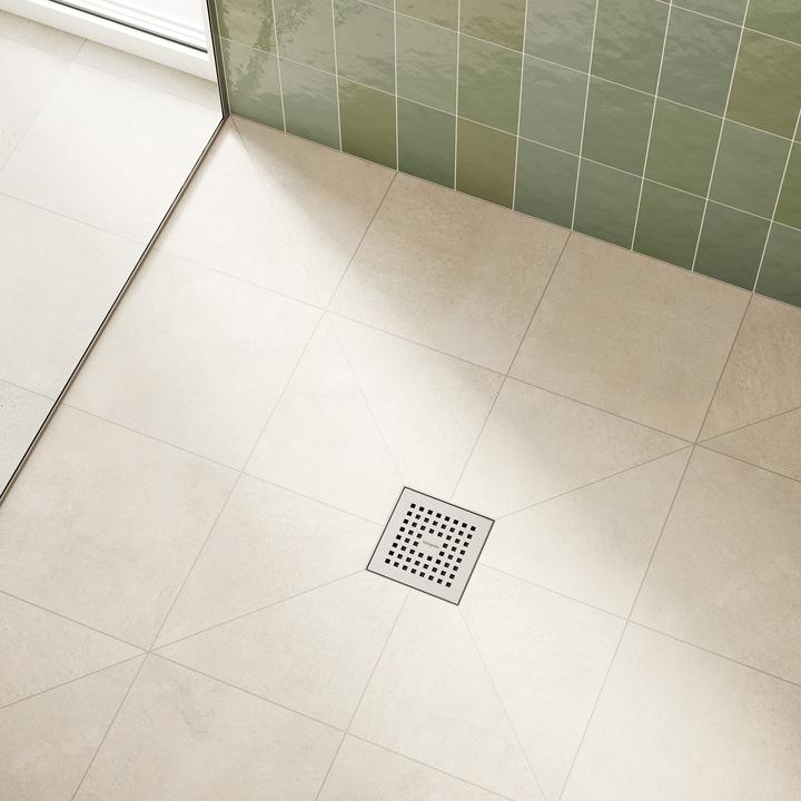 Actual product image hansgrohe HG point drain RainDrain Brilliance compl. set brushed stainless steel 100x100mm (100 mm)