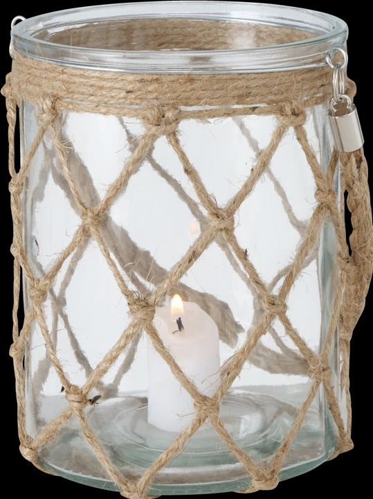Actual product image Boltze Home Lantern Catch 17.5 cm, glass / jute (1 x)