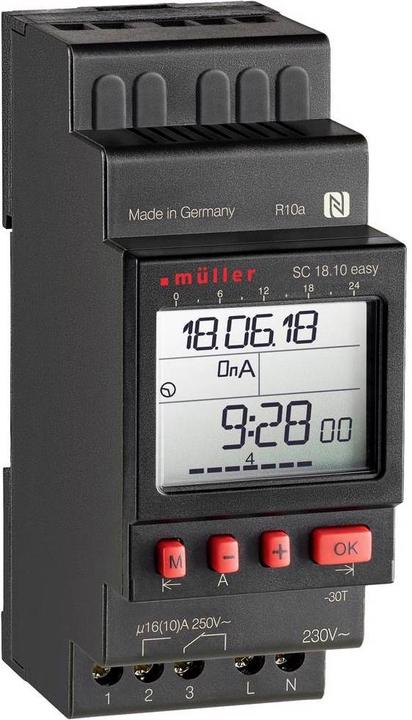 Immagine prodotto müller SC18.10 easy, 24V ACDC, timer su guida DIN digitale 24 V/DC, 24 V/AC 16 A/250V