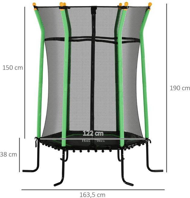 Immagine prodotto Swisshandel24 Kinder Trampolin Ø163,5 cm, Indoor Trampolin, Kindertrampolin bis 50 kg Grün (163.50 cm)