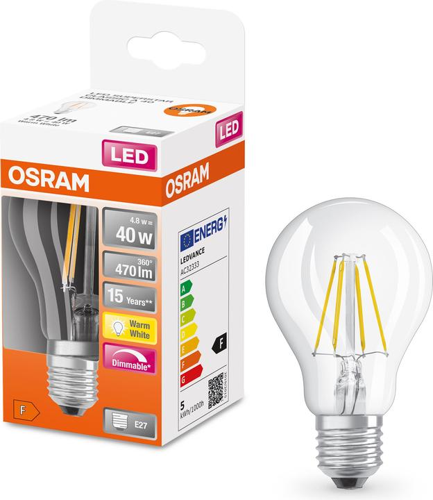 Produktbild Osram Led Retrofit Classic A (E27, 4.50 W, 470 lm, 1 x, F)